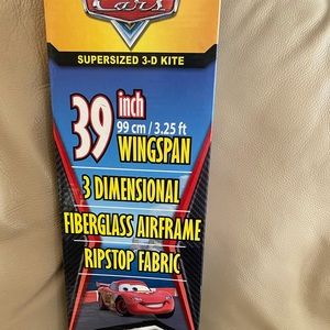 Disney Pixar Cars Lightning McQueen Supersized 3-D 39” Kite Fiberglass Frame
